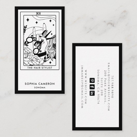 Tarot Visitekaartje Kapper (Voorkant / Achterkant)