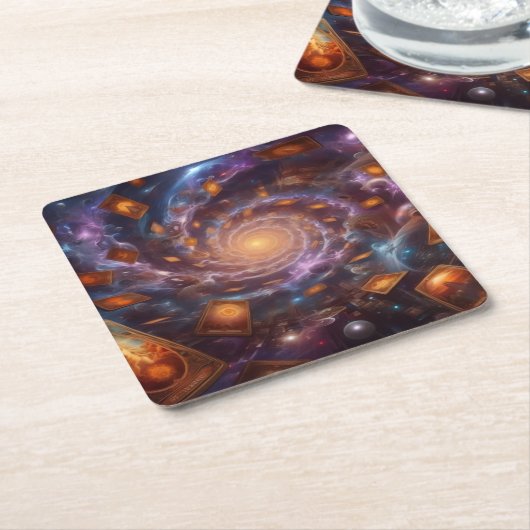 Tarot Vortex-Onderzetter Kartonnen Onderzetters (Schuin)