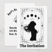 Tarot Vrijgezellenfeest Uitnodiging Hemelse Maan (Voorkant / Achterkant)