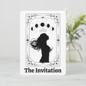 Tarot Vrijgezellenfeest Uitnodiging Hemelse Maan (Staand voorkant)