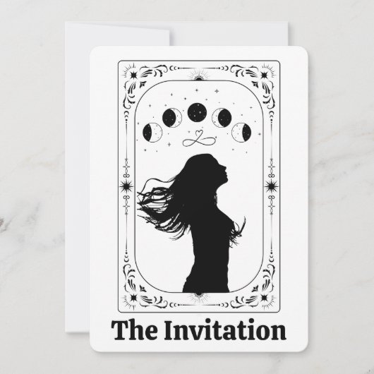 Tarot Vrijgezellenfeest Uitnodiging Hemelse Maan (Voorkant)