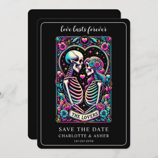 Tarot Wedding Bespaar Flat Save The Date (Voorkant / Achterkant)