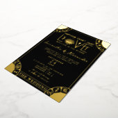 Tarot Zodiac teken Evil Eye zwart hemelse bruiloft Folie Uitnodiging (Gedraaid)