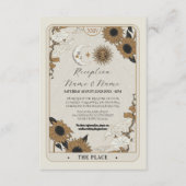 Tarot zon maan uitgelijnd ontvangst trouwkaarten informatiekaartje (Voorkant)