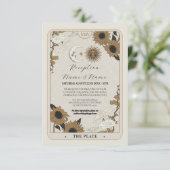 Tarot zon maan uitgelijnd ontvangst trouwkaarten informatiekaartje (Staand voorkant)