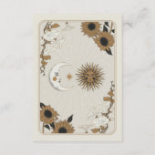 Tarot zon maan uitgelijnd ontvangst trouwkaarten informatiekaartje (Achterkant)