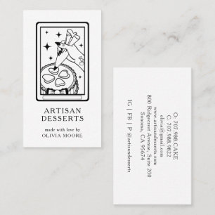 Tarot Zwart Witte Ambachtelijke Bakker Dessert Cat Visitekaartje