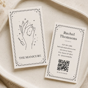 Tarot Zwarte Hemelse Manicure Minimalistische Nage Visitekaartje