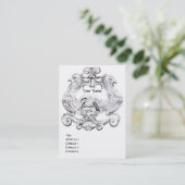 TAROT ZWARTE WHITE GROTESQUE DRAWEND MONOGRAM VISITEKAARTJE (Staand voorkant)