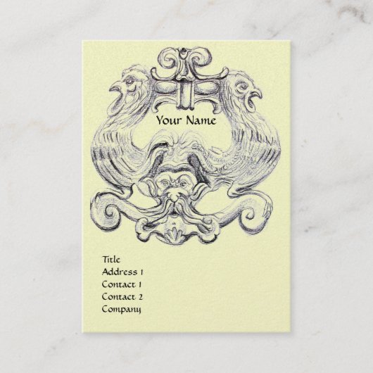 TAROT ZWARTE WHITE GROTESQUE DRAWENDE MONOGRAM-crè Visitekaartje (Voorkant)