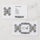 TAROT ZWARTE WITTE CELTISCHE DRAWKERNMONOGRAM VISITEKAARTJE (Voorkant / Achterkant)