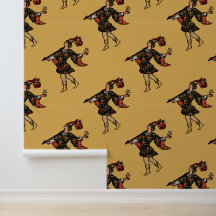 Tarotbehang - De Dwaze Kaart - Geel