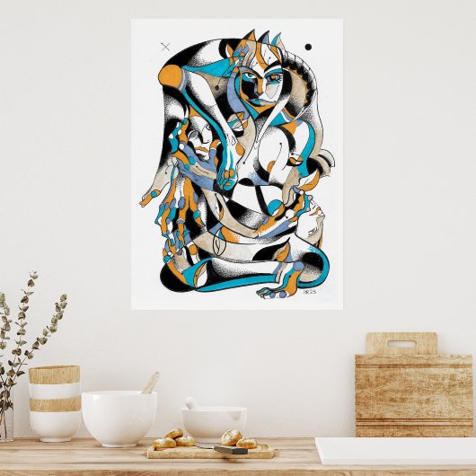 Tarotboeddha-inkt Poster (Keuken)