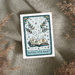Tarotboeken voor babyshower-boekverzoek informatiekaartje