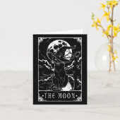Tarotcard Crescent Moon and Black Cat Witch Pet H Kaart (Gele Bloem)
