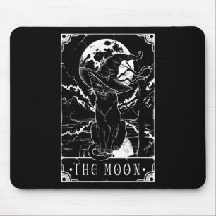 Tarotcard Crescent Moon and Black Cat Witch Pet H Muismat
