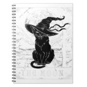 Tarotcard Crescent Moon and Black Cat Witch Pet H Notitieboek (Voorkant)