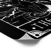Tarotcard Crescent Moon and Black Cat Witch Pet H Poster (Hoek)
