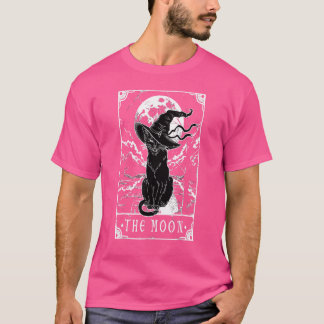 Tarotcard Crescent Moon and Black Cat Witch Pet H T-shirt