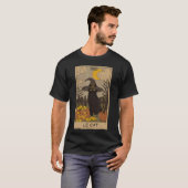 Tarotcard Crescent Moon and Black Cat Witch Pet H T-shirt (Voorkant volledig)