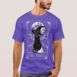 Tarotcard Crescent Moon and Black Cat Witch Pet H T-shirt
