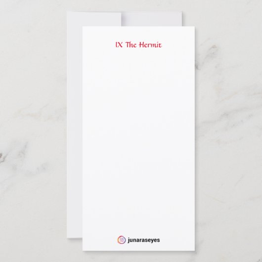 tarotgevoelens - de Hermit Bedankkaart (Achterkant)