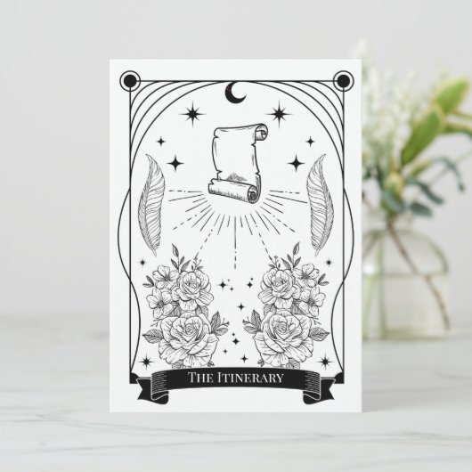 Tarotkaart Bachelorette-feest Itinerary Kaart (Staand voorkant)