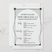 Tarotkaart Bachelorette-feest Itinerary Kaart (Achterkant)