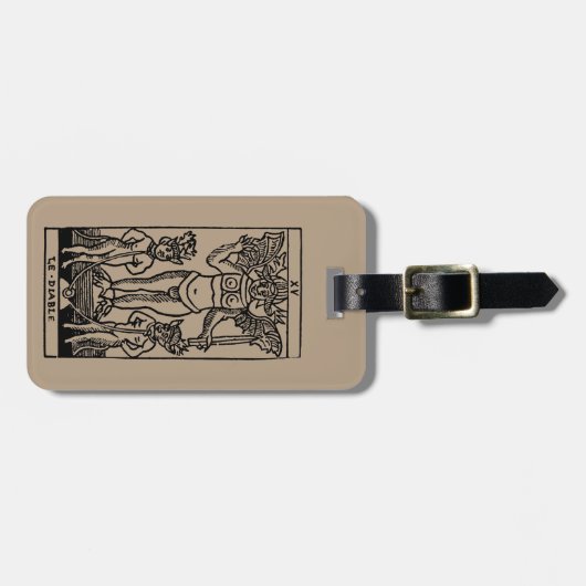 Tarotkaart: De duivel Bagagelabel (Voorkant horizontaal)