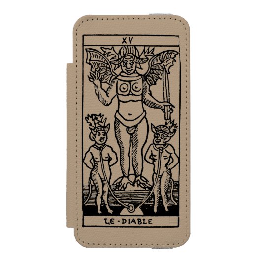 Tarotkaart: De duivel Incipio iPhone Portemonnee Hoesje (Voorkant Agenda)