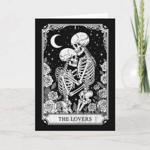 Tarotkaart De Geliefden Skelet Goth Halloween Heks Kaart