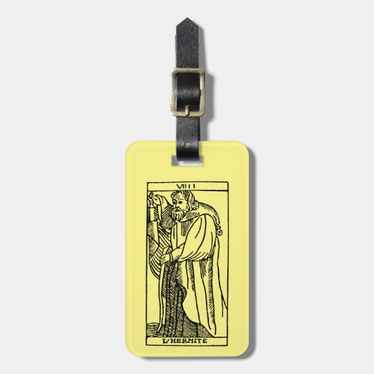 Tarotkaart: De Hermit Bagagelabel (Voorkant verticaal)