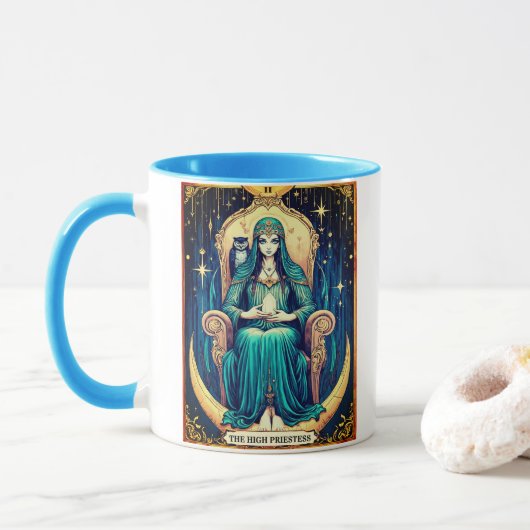 Tarotkaart, de Hogepriesteres 2 Mok (Met donut)