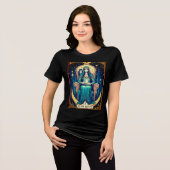 Tarotkaart, de Hogepriesteres 2 Tri-Blend Shirt (Voorkant volledig)
