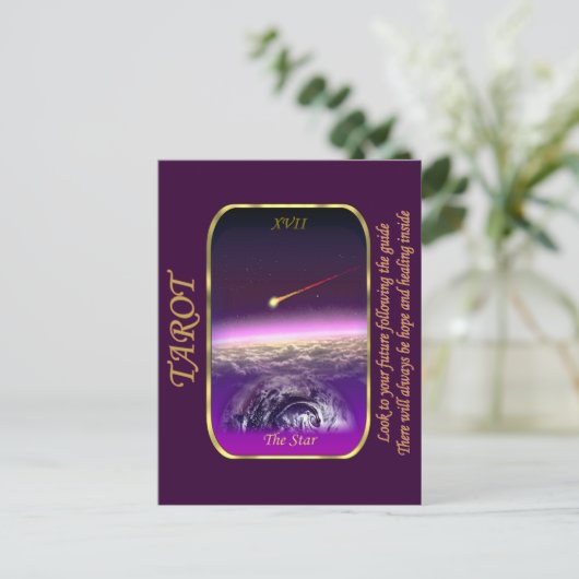 Tarotkaart - De ster Briefkaart (Staand voorkant)