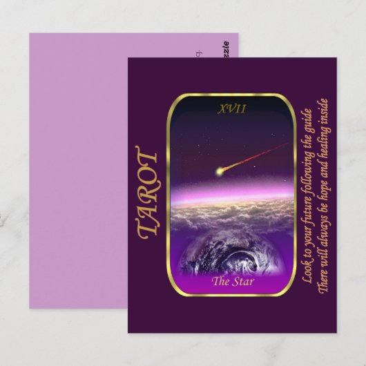 Tarotkaart - De ster Briefkaart (Voorkant / Achterkant)