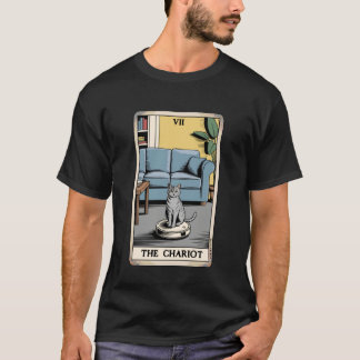 Tarotkaart De Strijdwagen Kat Robot Stofzuiger Fu T-shirt