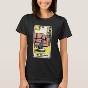 Tarotkaart De Strijdwagen Kat Robot Stofzuiger Fu T-shirt
