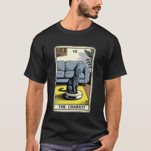 Tarotkaart De Strijdwagen Kat Robot Stofzuiger Fu T-shirt