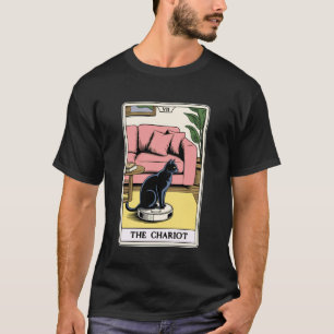 Tarotkaart De Strijdwagen Kat Robot Stofzuiger Fu T-shirt