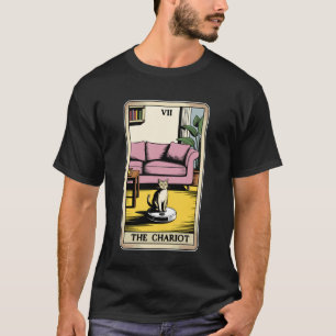 Tarotkaart De Strijdwagen Kat Robot Stofzuiger Fu T-shirt