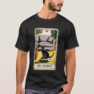 Tarotkaart De Strijdwagen Kat Robot Stofzuiger Fu T-shirt