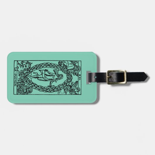 Tarotkaart: De wereld Bagagelabel (Voorkant horizontaal)