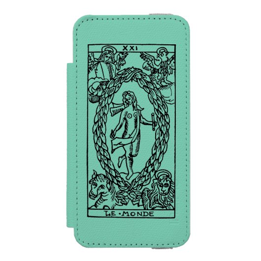 Tarotkaart: De wereld Incipio iPhone Portemonnee Hoesje (Voorkant Agenda)
