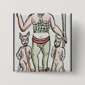 Tarotkaart, Frans Vierkante Button 5,1 Cm (Voorkant)