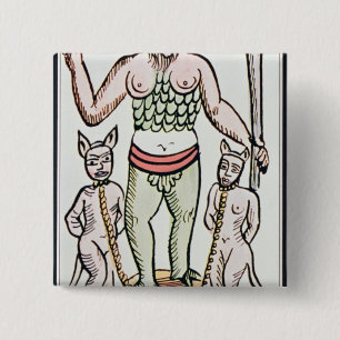 Tarotkaart, Frans Vierkante Button 5,1 Cm