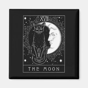 Tarotkaart, halve maan en grafische kaart magneet