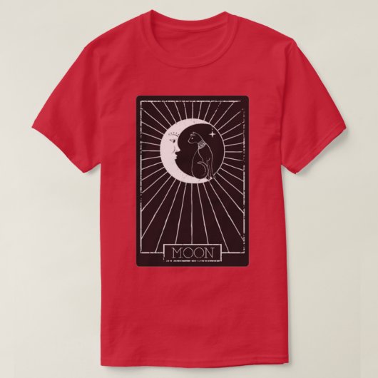 Tarotkaart, halve maan en grafische kaart t-shirt (Design voorkant)