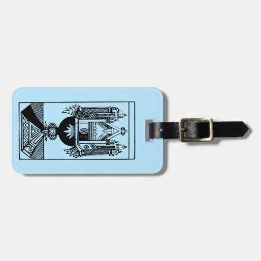 Tarotkaart: Het aantal kopjes Bagagelabel (Voorkant horizontaal)