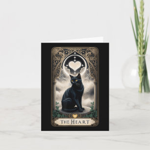 Tarotkaart Het Hart I Zwarte Kat Tarotkaart Voor K Kaart